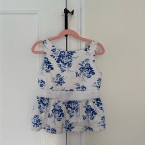 Janie and Jack Blue Floral Kids Top